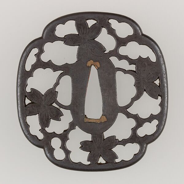 Sword Guard (Tsuba), Iron, copper, Japanese 