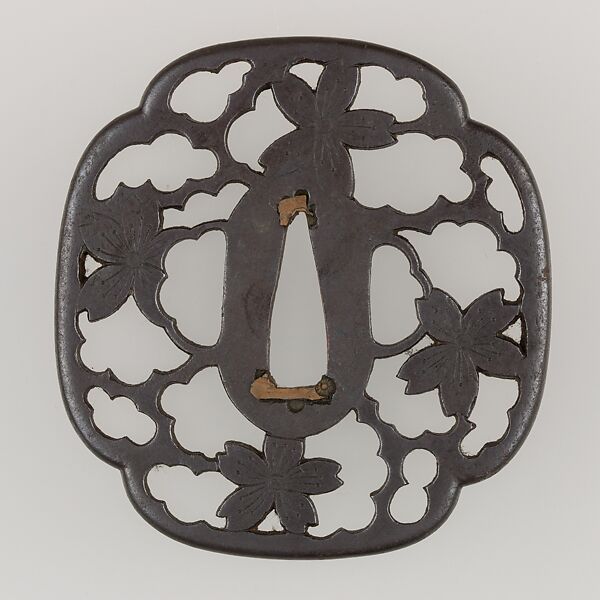 Sword Guard (Tsuba), Iron, copper, Japanese