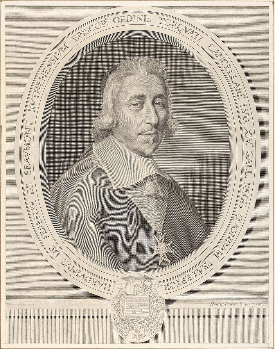 Hardouin de Péréfixe, Robert Nanteuil (French, Reims 1623–1678 Paris), Engraving; second state of four (Petitjean & Wickert) 