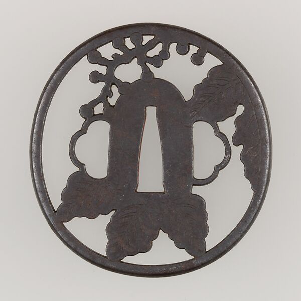Sword Guard (Tsuba), Iron, copper, Japanese