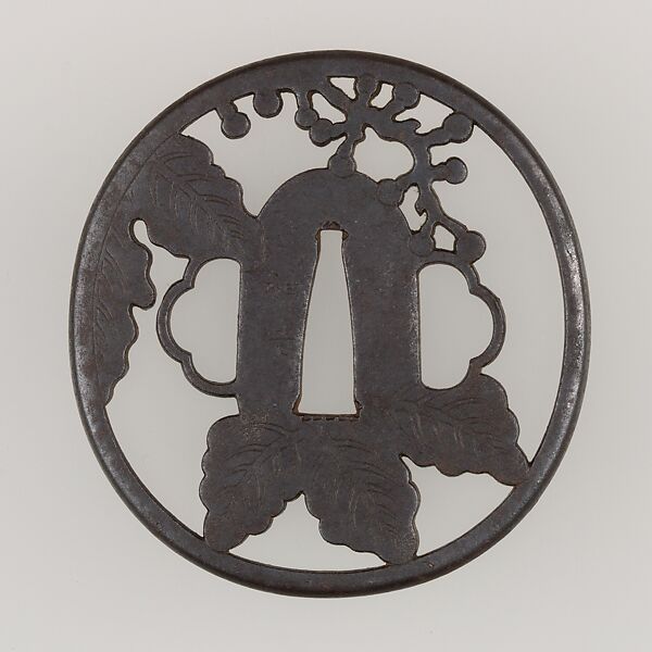Sword Guard (Tsuba), Iron, copper, Japanese 