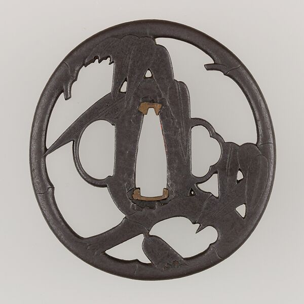 Sword Guard (Tsuba), Iron, copper, Japanese 