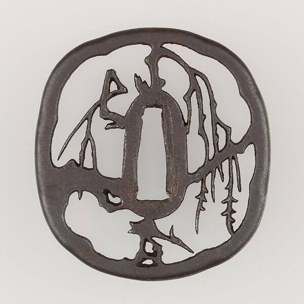 Sword Guard (Tsuba), Iron, copper, Japanese