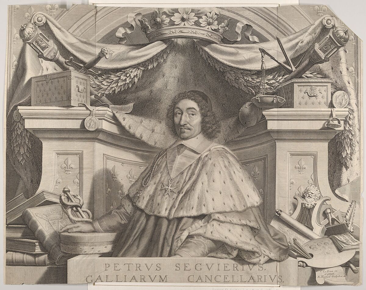 Le chancelier Pierre Séguier, Robert Nanteuil (French, Reims 1623–1678 Paris), Engraving; second state of two (Petitjean & Wickert) 
