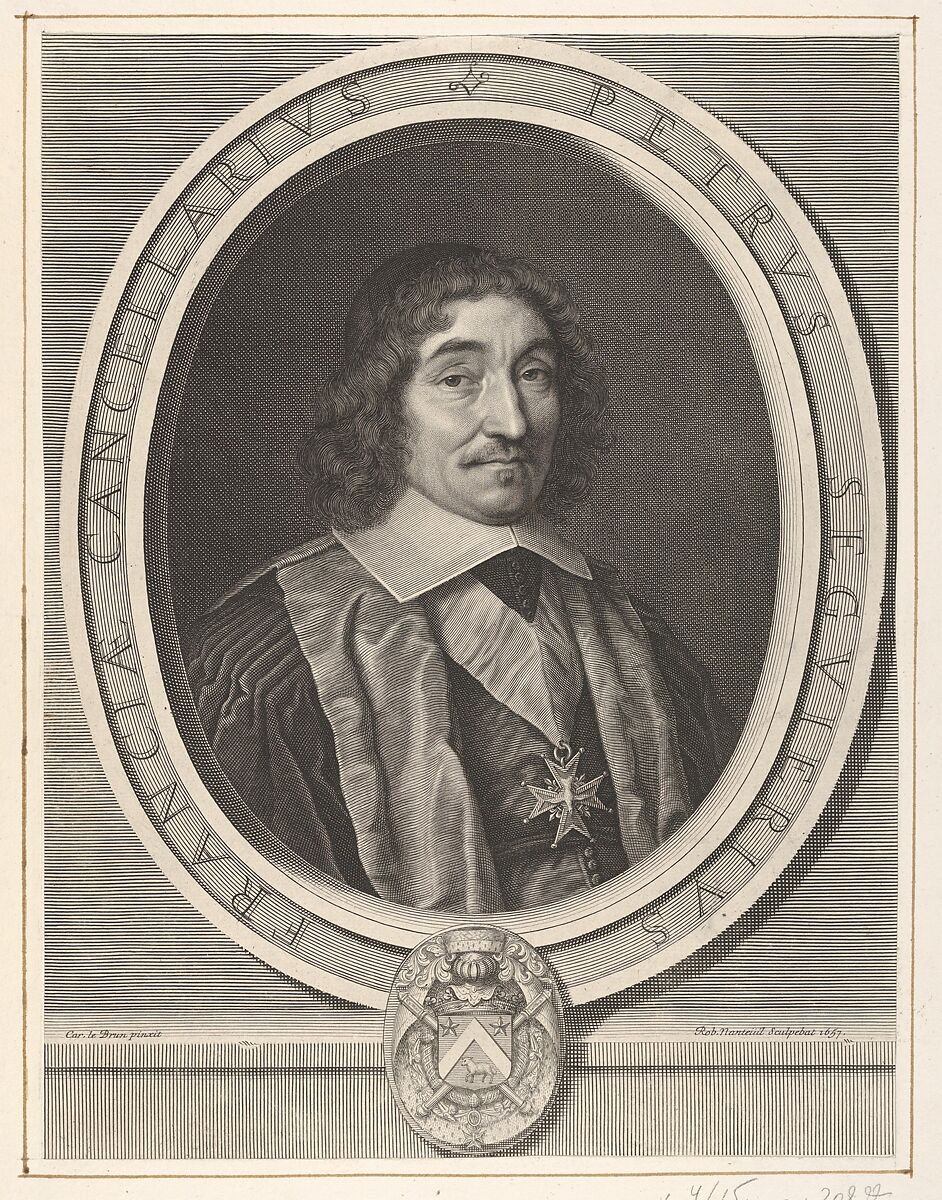 Le chancelier Pierre Séguier, Robert Nanteuil (French, Reims 1623–1678 Paris), Engraving; first state of four (Petitjean & Wickert) 