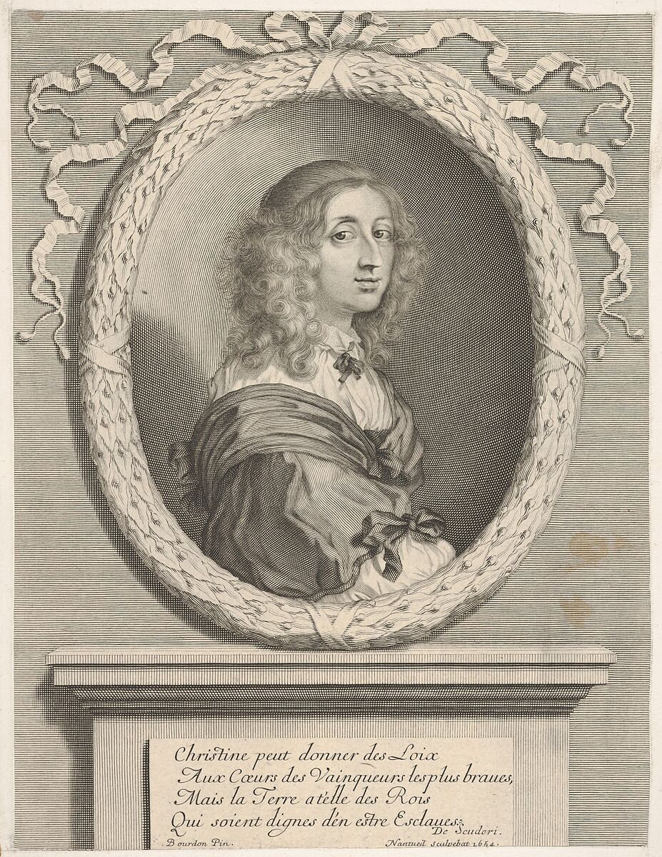 Christine, reine de Suède, Robert Nanteuil (French, Reims 1623–1678 Paris), Engraving; third state of three (Petitjean & Wickert) 
