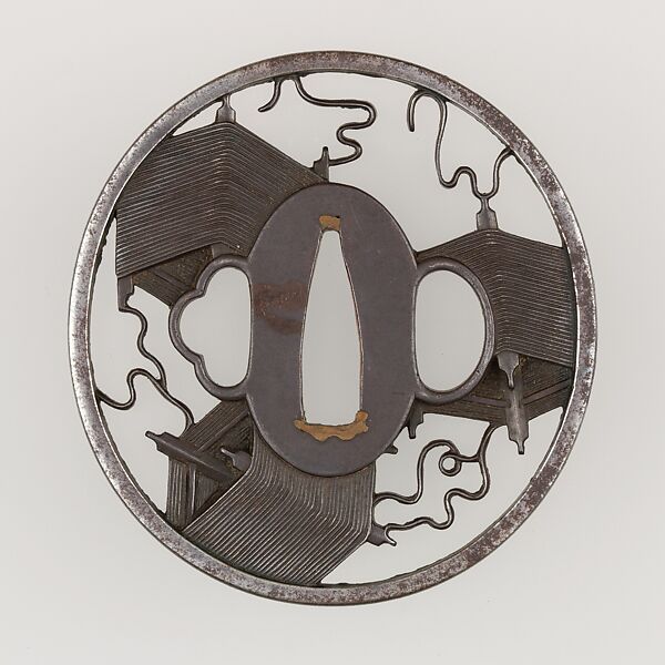 Sword Guard (Tsuba), Steel, copper, Japanese