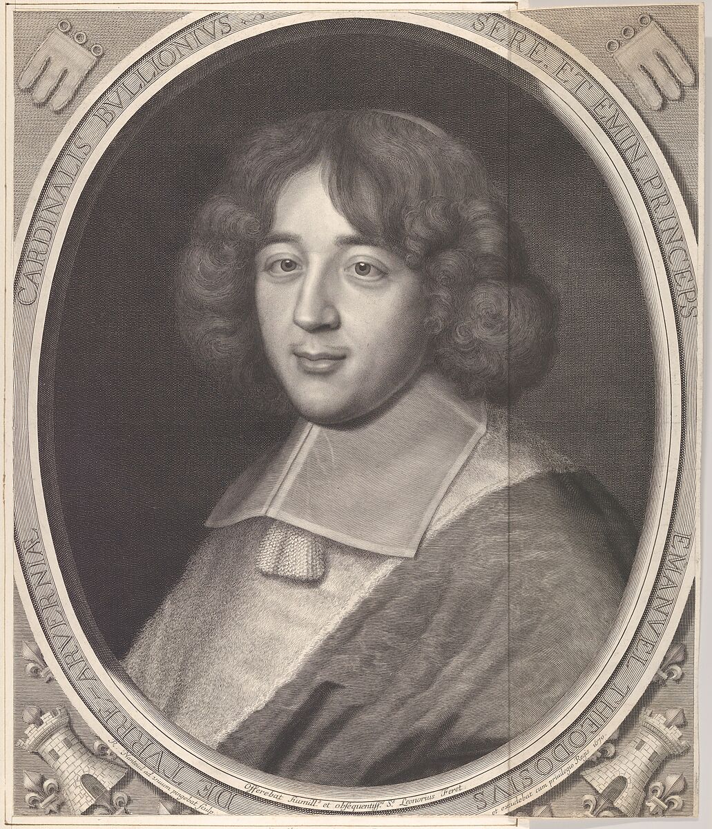 Emmanuel-Théodose de La Tour d'Auverge, cardinal de Bouillon, Robert Nanteuil (French, Reims 1623–1678 Paris), Engraving; second state of three (Petitjean & Wickert) 