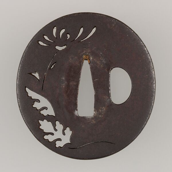 Sword Guard (Tsuba), Iron, copper, Japanese