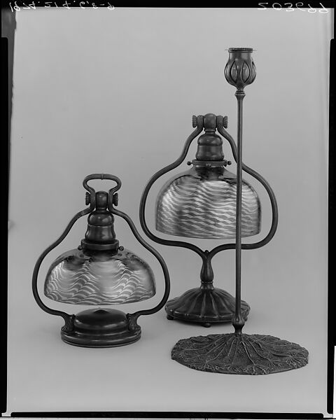 Electric Lamp, Designed by Louis C. Tiffany (American, New York 1848–1933 New York), Glass and bronze, American