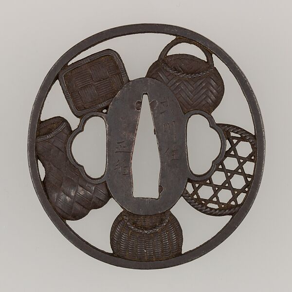 Sword Guard (Tsuba), Iron, copper, Japanese 