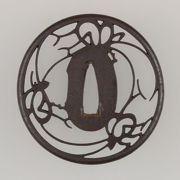 Sword Guard (Tsuba), Iron, copper, Japanese 