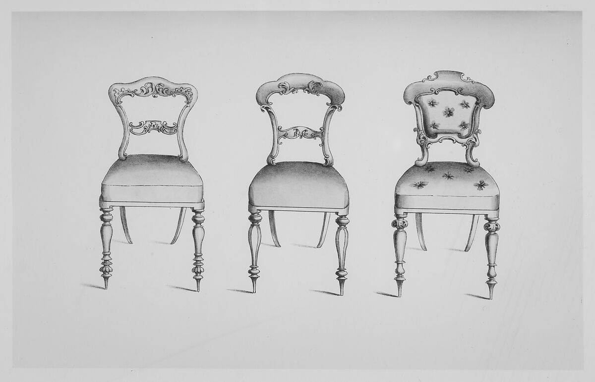 Specimens of Furniture in the Elizabethan & Louis Quatorze Styles. Adapted for Modern Imitation, Thomas King (British, active 1820–50), Illustrations: lithographs, some hand-colored 