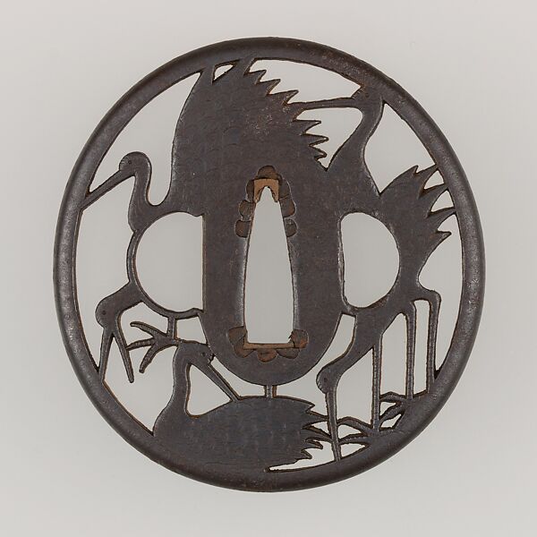 Sword Guard (Tsuba), Iron, copper, Japanese