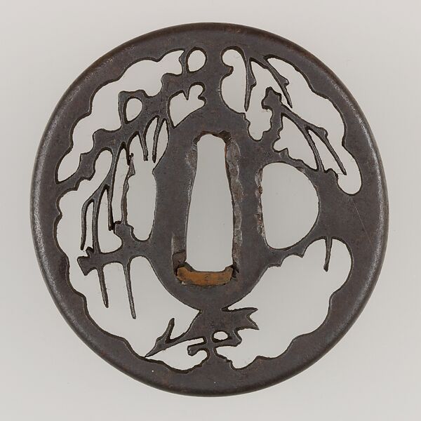 Sword Guard (Tsuba), Iron, copper, Japanese