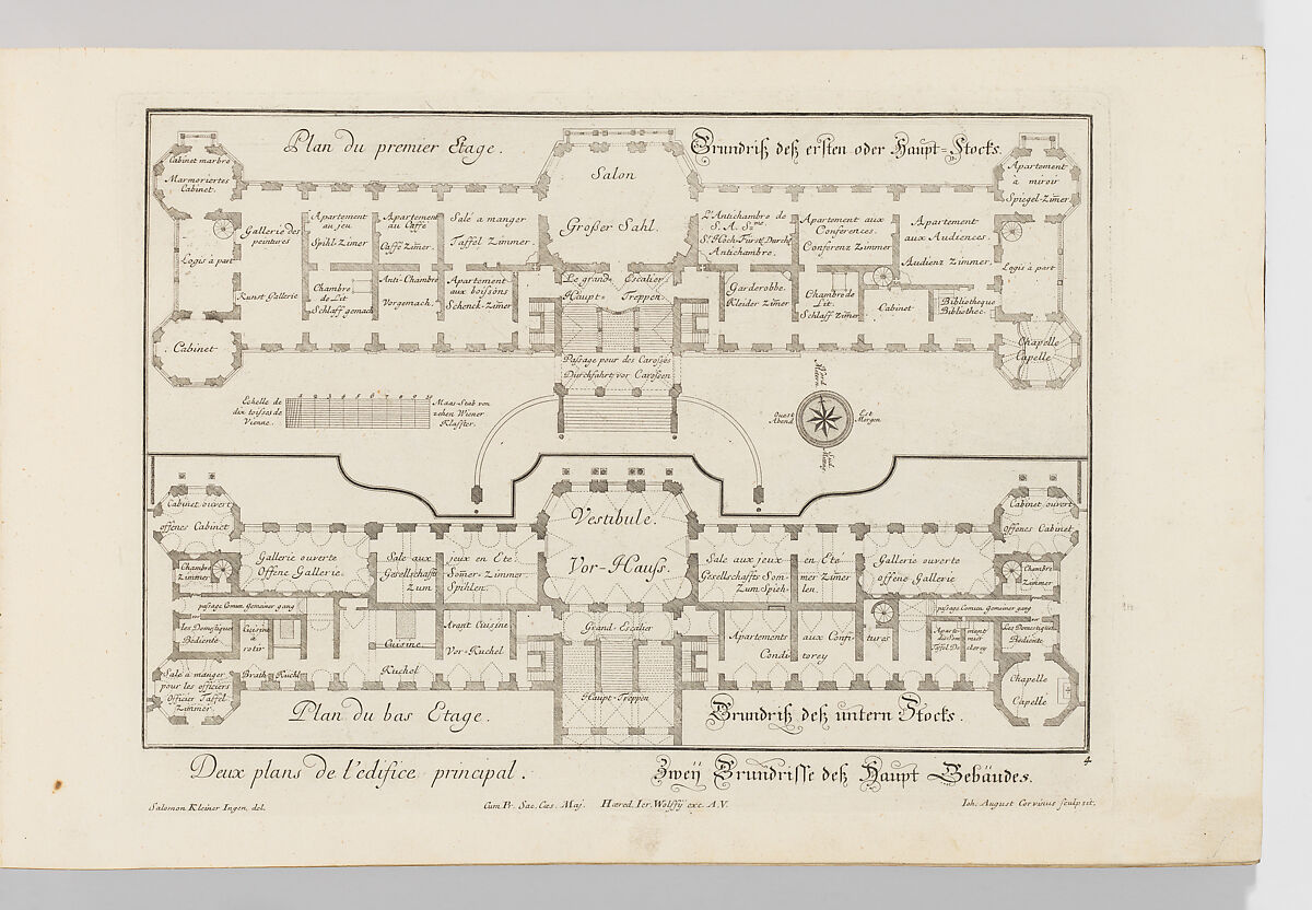 Residences Memorables de l'Incomporable Heros de Nôtre Siècle, ou Edifices et Jardins de Son Altesse Serenissime Monsigneur Le Prince Eugene François de Savoye et de Piedmont, Salomon Kleiner (German, Augsburg 1700/1703–1761 Vienna), Engraving
