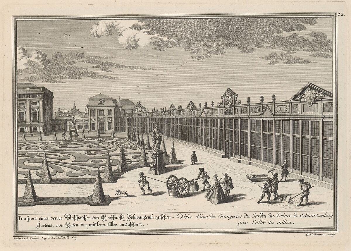 Viererleÿ Vorstellungen angenehm-und zierlicher Grundrisse folgender Lustgärten ausser der Residenz-Stadt Wienn.., Designed by Salomon Kleiner (German, Augsburg 1700/1703–1761 Vienna), Engraving 