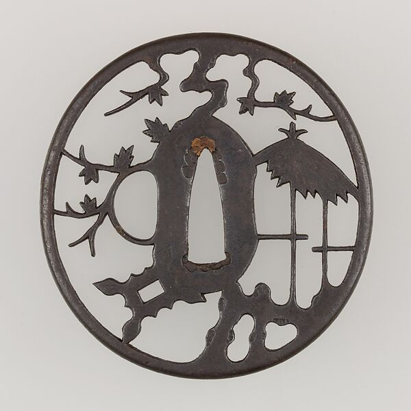 Sword Guard (Tsuba), Iron, copper, Japanese