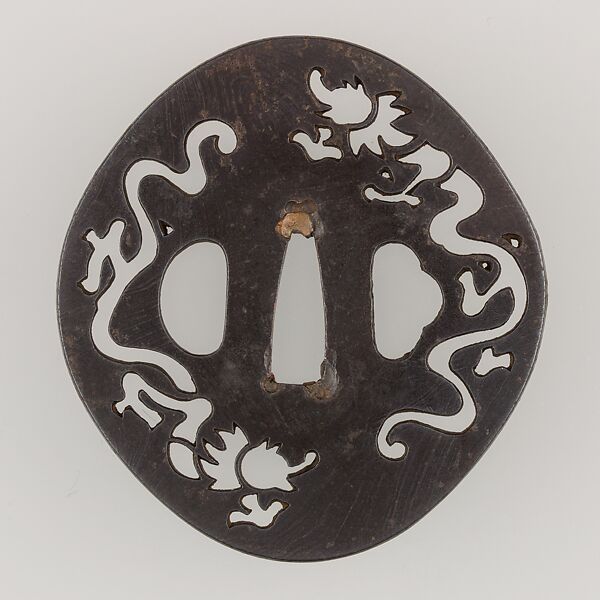 Sword Guard (Tsuba), Iron, copper, Japanese