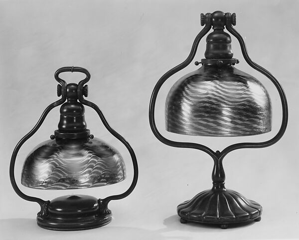 Electric Lamp, Designed by Louis C. Tiffany (American, New York 1848–1933 New York), Glass and bronze, American 