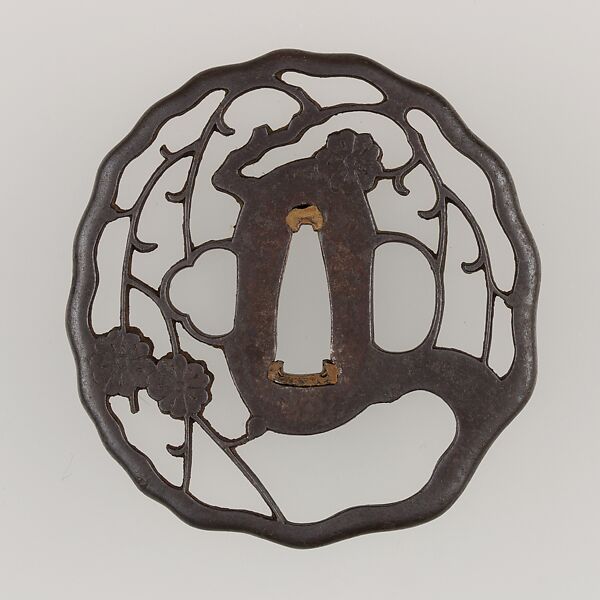 Sword Guard (Tsuba), Iron, copper, Japanese