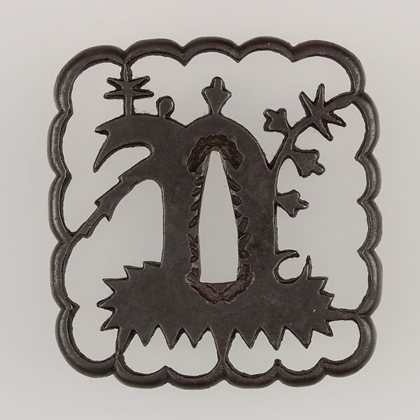 Sword Guard (Tsuba), Iron, copper, Japanese