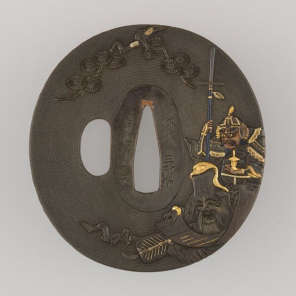 Sword Guard (Tsuba), Copper-silver alloy (shibuichi), copper-gold alloy (shakudō), copper, gold, silver, Japanese 