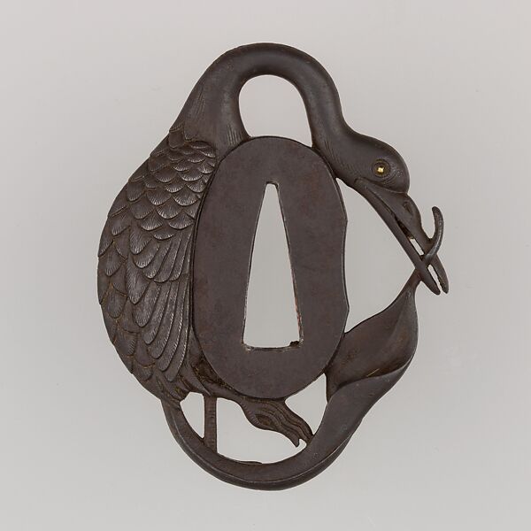 Sword Guard (Tsuba), Iron, copper, Japanese