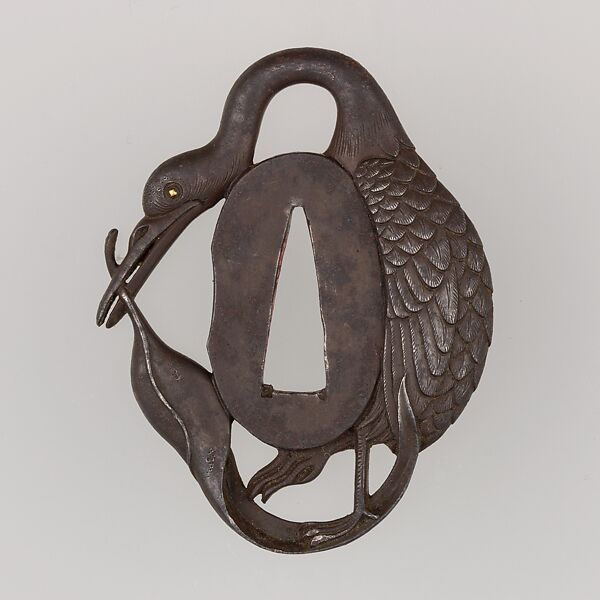 Sword Guard (Tsuba), Iron, copper, Japanese 