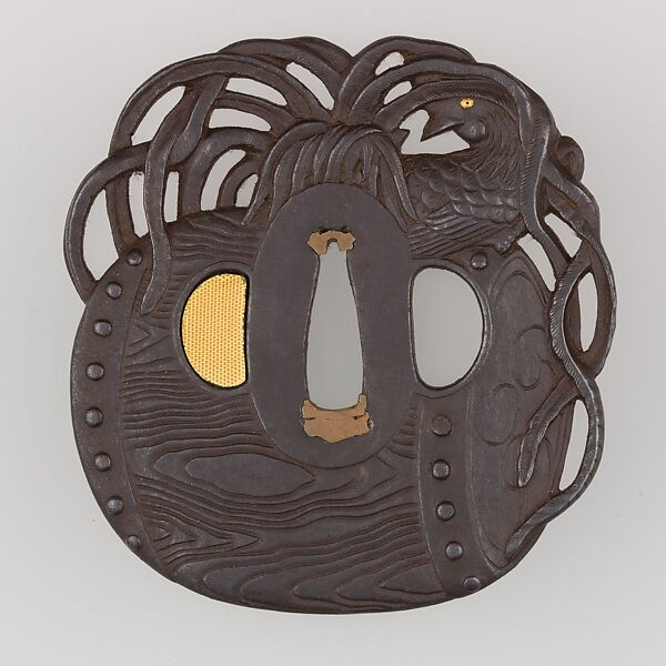Sword Guard (Tsuba), Iron, copper, Japanese