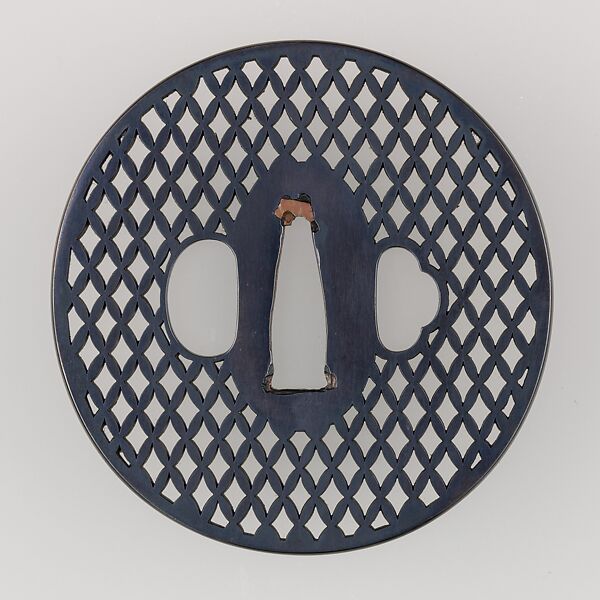 Sword Guard (Tsuba), Copper-gold alloy (shakudō), copper, Japanese