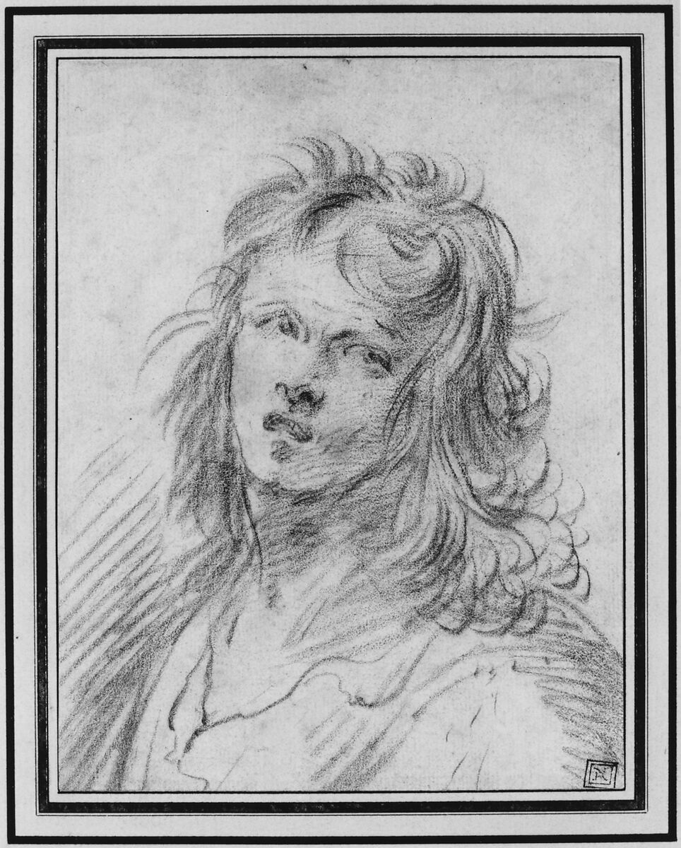 Bust of a Young Man, Jean de Saint-Igny (French, Rouen ca. 1595/1600–1647 Paris), Red chalk