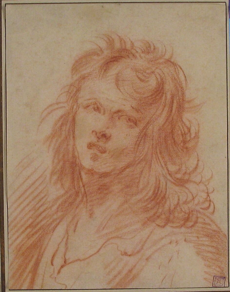 Bust of a Young Man, Jean de Saint-Igny (French, Rouen ca. 1595/1600–1647 Paris), Red chalk