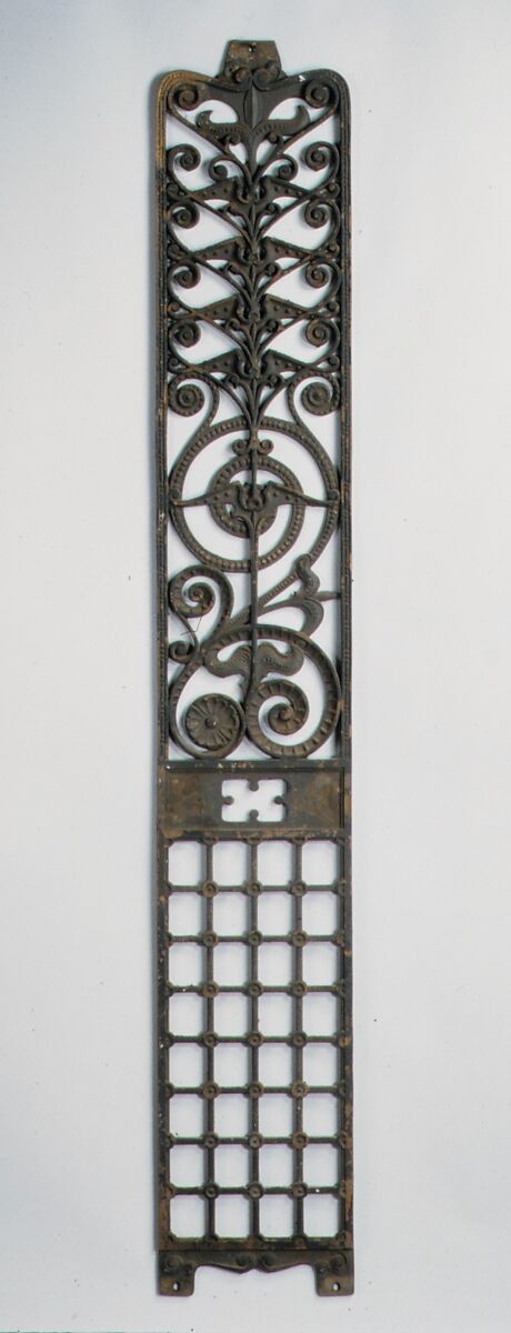 Elevator panel from the Manhattan Building, Chicago, Illinois, Designed by William LeBaron Jenney (1832–1907), Cast iron, American 