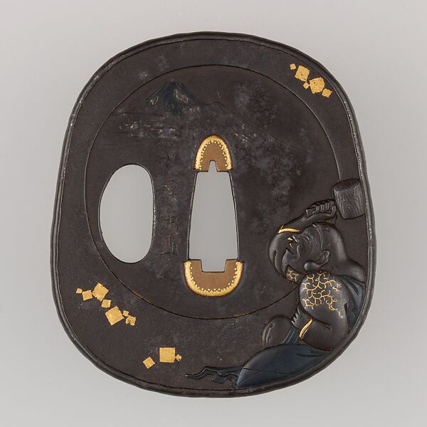 Sword Guard (Tsuba), Iron, copper, Japanese 