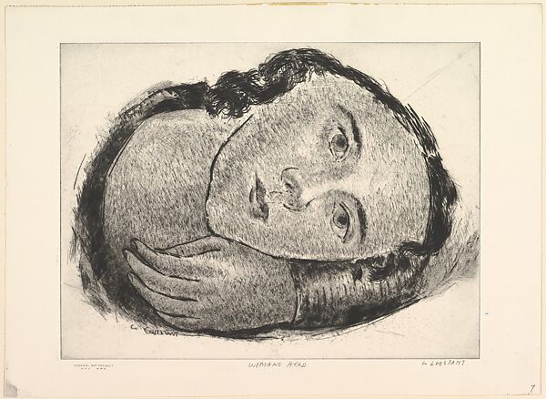 Woman's Head, George Constant (American (born Greece), Arahova 1892–1978 New York), Drypoint 