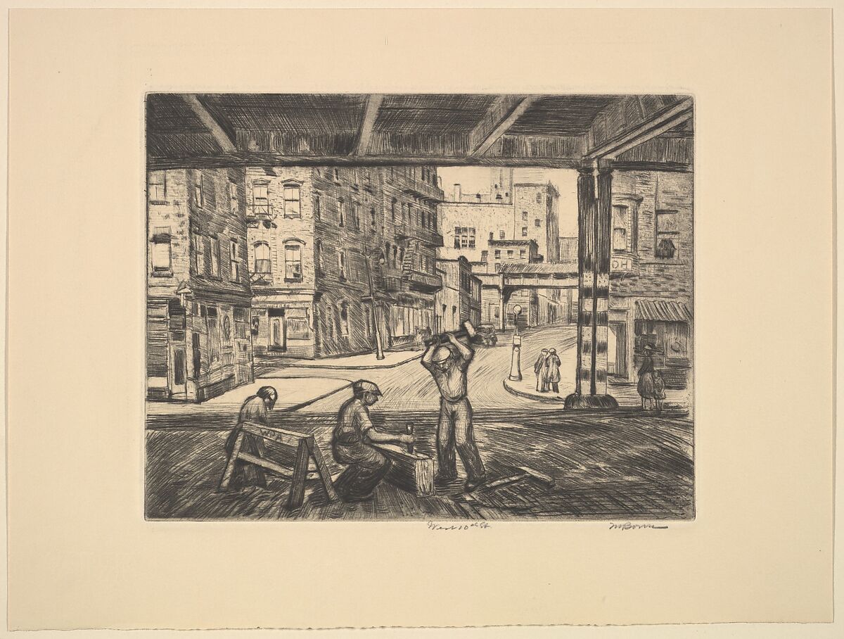 West 10th Street, Mortimer Borne (American (born Poland), Rypin 1902–1987 Nyack, New York), Drypoint 