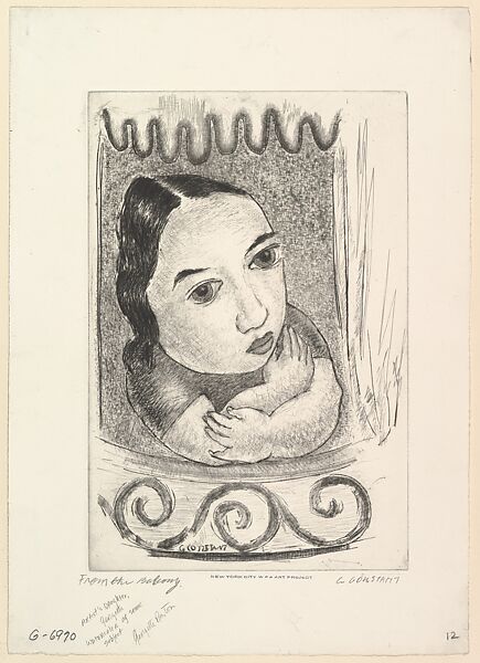 From the Balcony, George Constant (American (born Greece), Arahova 1892–1978 New York), Drypoint 