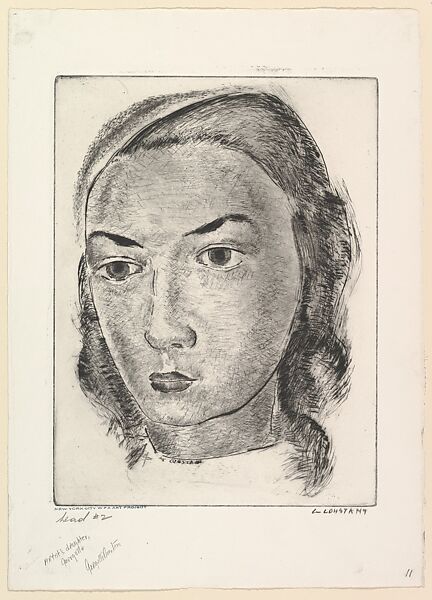 Head #2, George Constant (American (born Greece), Arahova 1892–1978 New York), Drypoint 