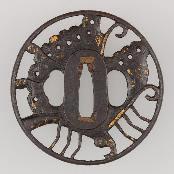 Sword Guard (Tsuba), Iron, copper, Japanese 