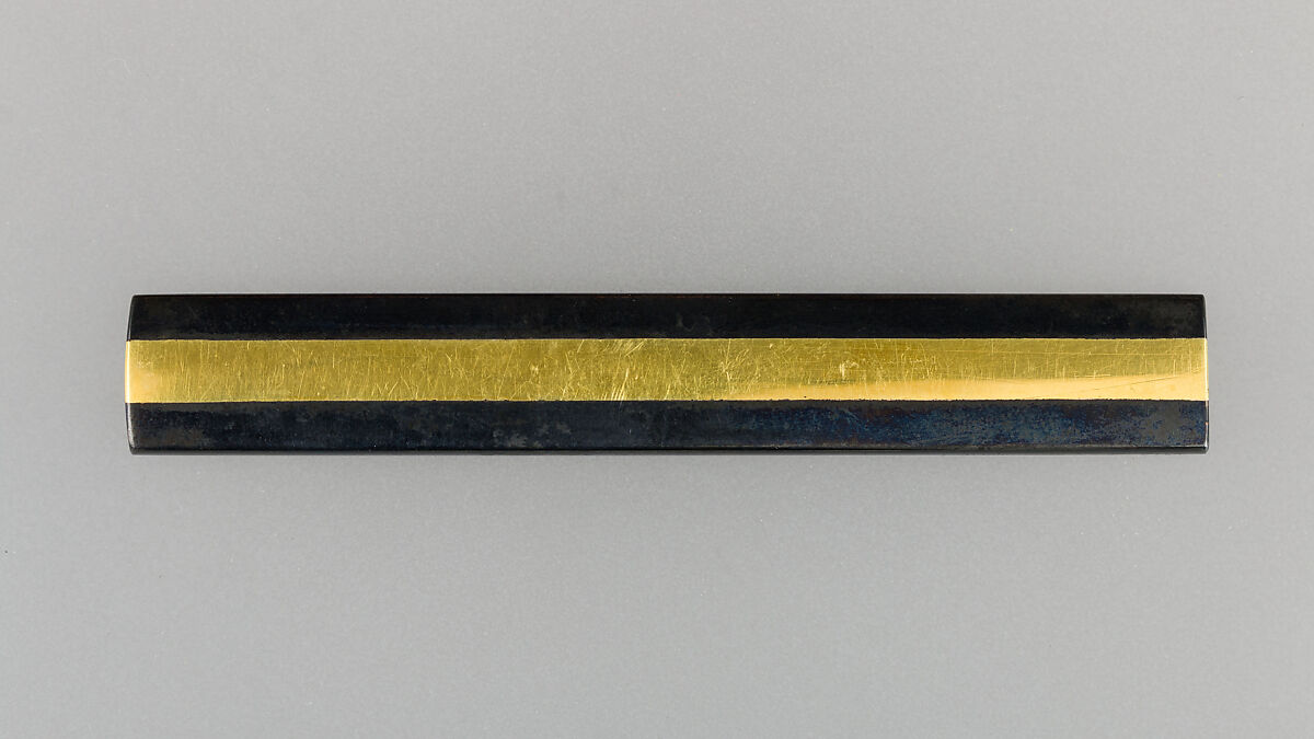 Knife Handle (Kozuka), Copper-gold alloy (shakudō), gold, Japanese