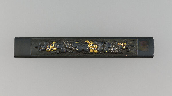 Knife Handle (Kozuka), Copper-gold alloy (shakudō), gold, silver, Japanese 