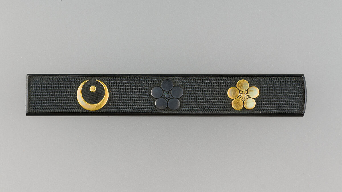 Knife Handle (Kozuka), Copper-gold alloy (shakudō), gold, Japanese 