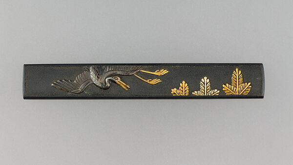 Knife Handle (Kozuka), Copper-gold alloy (shakudō), gold, silver, Japanese 