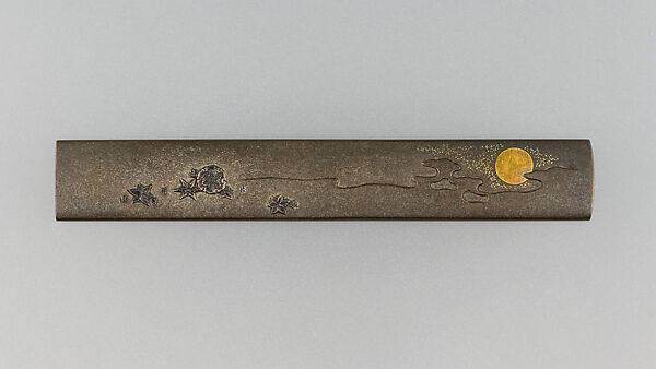 Knife Handle (Kozuka), Copper-silver alloy (shibuichi), gold, silver, Japanese 