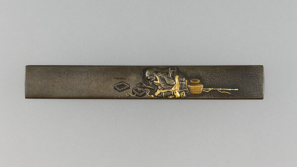 Knife Handle (Kozuka), Copper-silver alloy (shibuichi), gold, copper, Japanese 