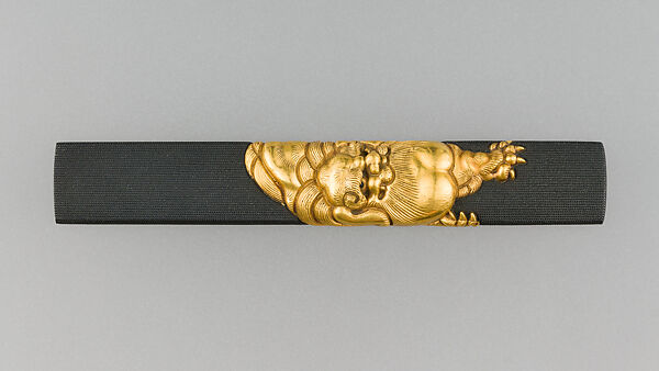 Knife Handle (Kozuka), Copper-gold alloy (shakudō), gold, Japanese 