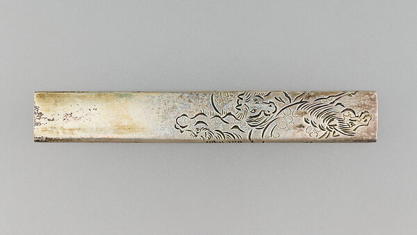 Knife Handle (Kozuka), Silver, Japanese 