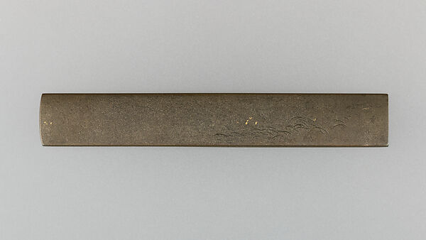 Knife Handle (Kozuka), Copper-silver alloy (shibuichi), gold, Japanese