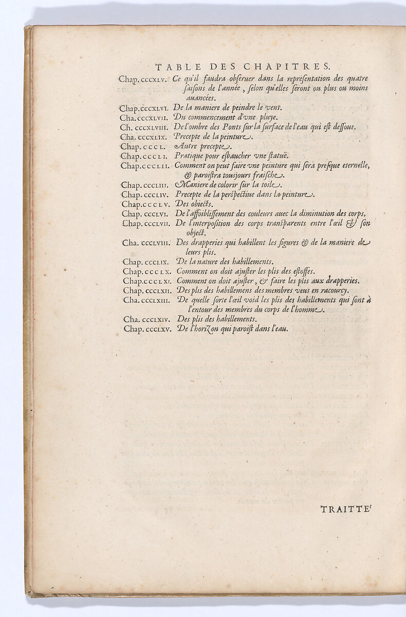 Traitté de la Peinture, Written by Leonardo da Vinci (Italian, Vinci 1452–1519 Amboise), Printed book